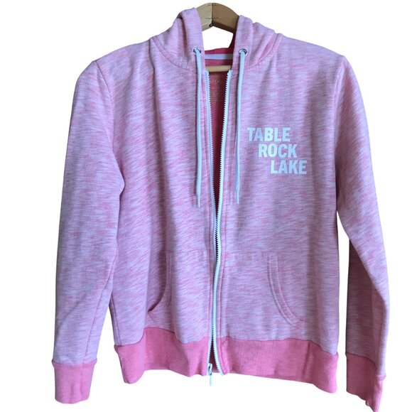 Upcycled Table Rock Lake Hoodie, Size M: Zippered Sweatshirt, Landmarks Marinas - Picture 6 of 14